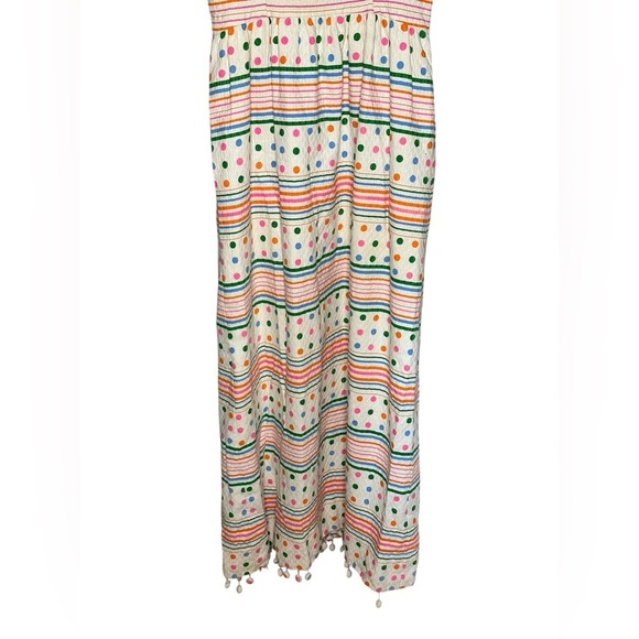 1970s Vintage Jamison Colorful Striped Sleeveless Maxi Dress Size 6/8 - Picture 3 of 8